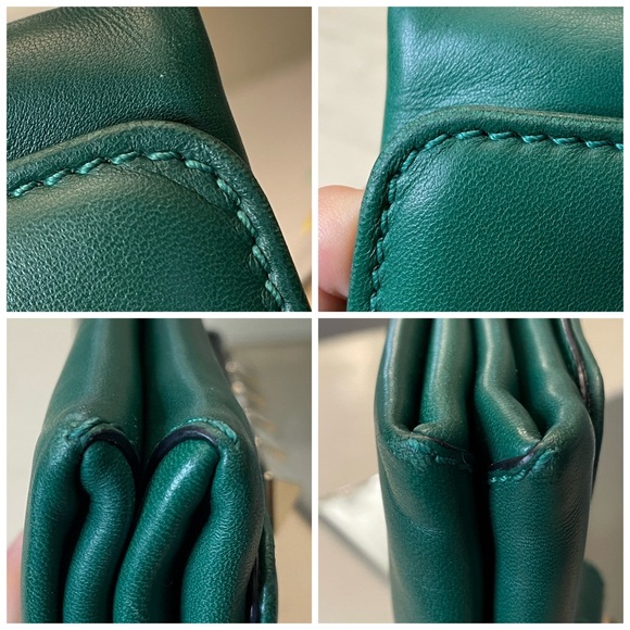 Valentino Garavani Va Va Voom green leather shoulder/crossbody bag w/ gold chain - Picture 13 of 16